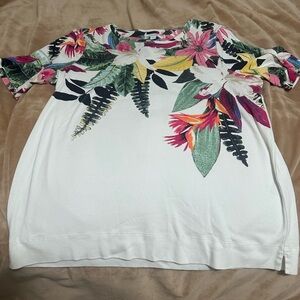 Chico's Multicolor Floral Short Sleeve Top L